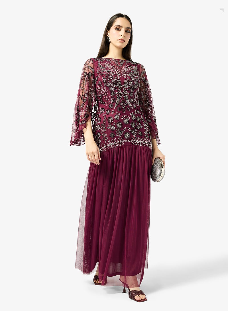 Frock and Frill Embellished Long Sleeve Maxi Dress - Image 4